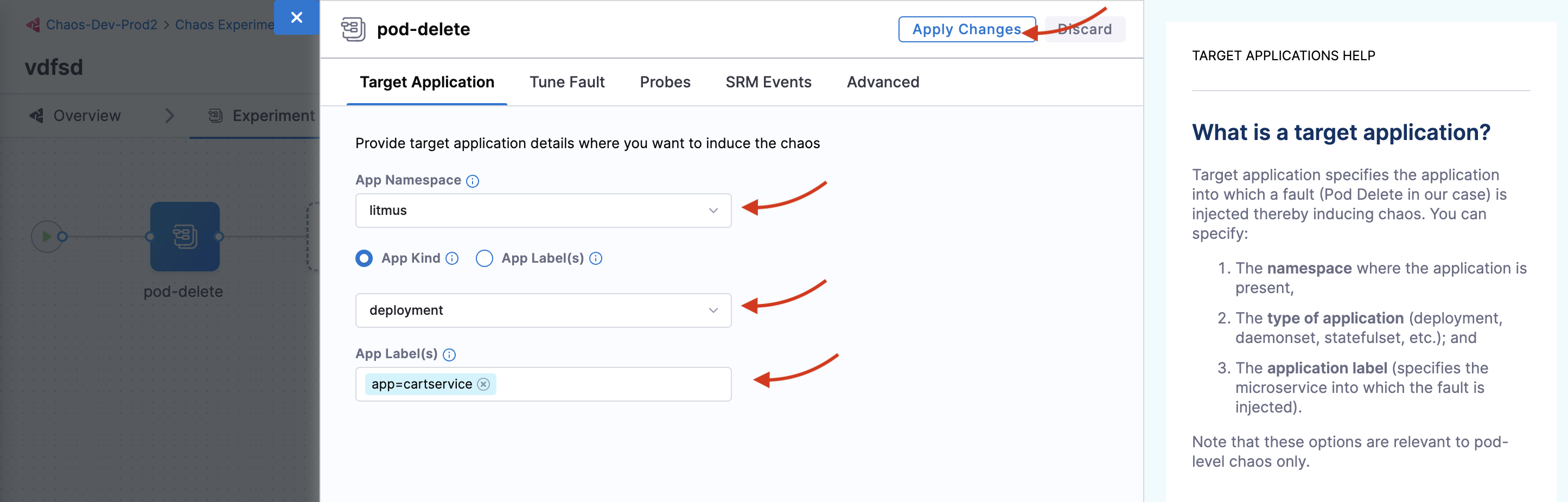 Target Application Config